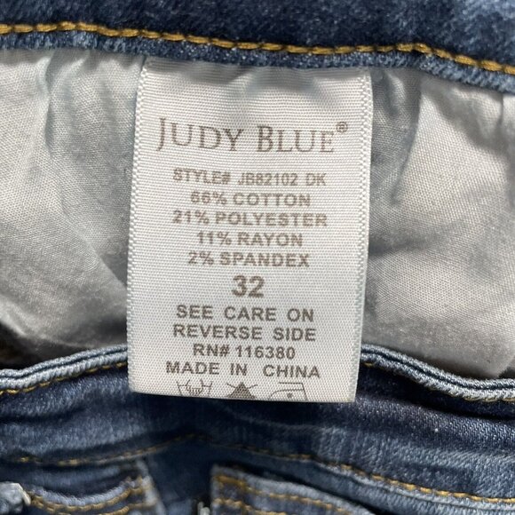 Judy Blue Angie Jeans Womens 32 Relaxed Fit Blue Denim Mid Rise Stretch - Picture 9 of 13